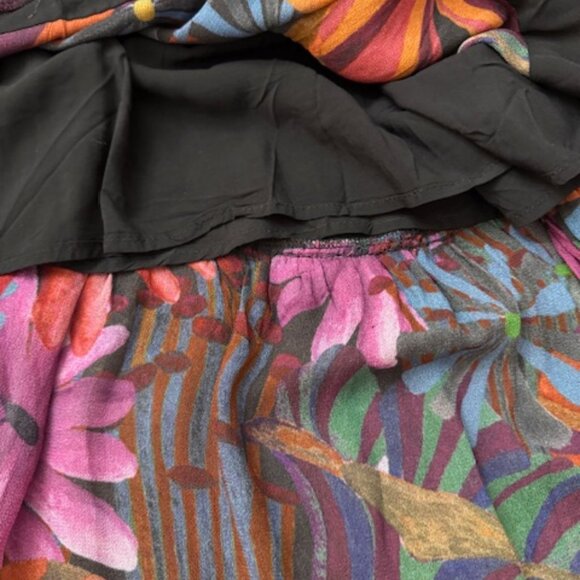 Farm Rio Bird Flowers Maxi Dress Floral Ruffles Long Sleeve Multicolor XL NWT - Picture 6 of 8